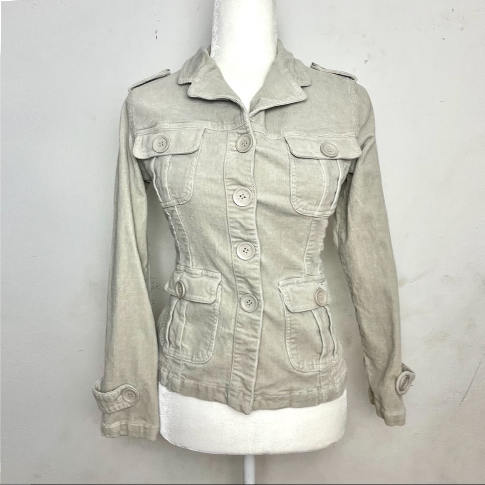 Plugg cream gray corduroy coat
